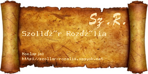 Szollár Rozália névjegykártya